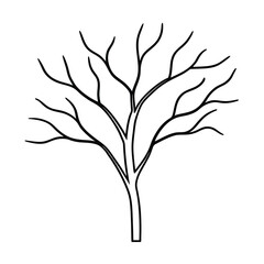 outline of a  tree branch line art