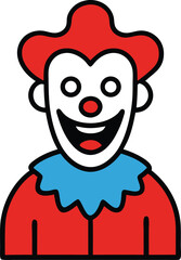 Obraz premium evil clown icon clipart vector on transparent background 