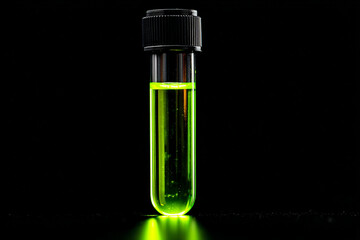 poisonous green liquid in a bottle against black background