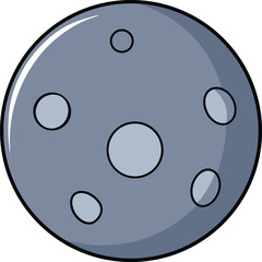 Fototapeta premium full moon icon clipart vector on transparent background 