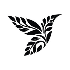 black silhouette of a leaf