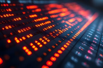 Futuristic Digital Data Stream with Glowing LED Display for Technology Concepts