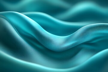 Obraz premium Abstract Turquoise Silk Fabric Waves - Texture Design for Background and Decoration