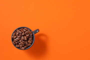 Fresh Coffee beans in coffee cup	
