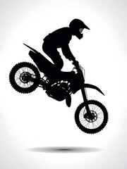 Fototapeta premium minimalistic vector silhouette of a Motocross stuntman illustration