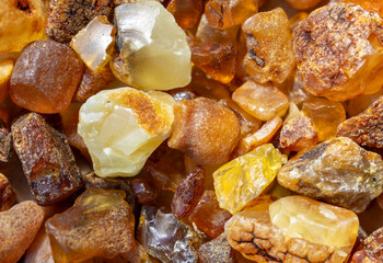 Colorful Unpolished Amber Pieces Texture