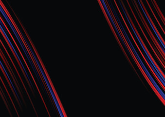 Abstract red and blue line black background for business card, cover, banner, flyer. Vector illustration