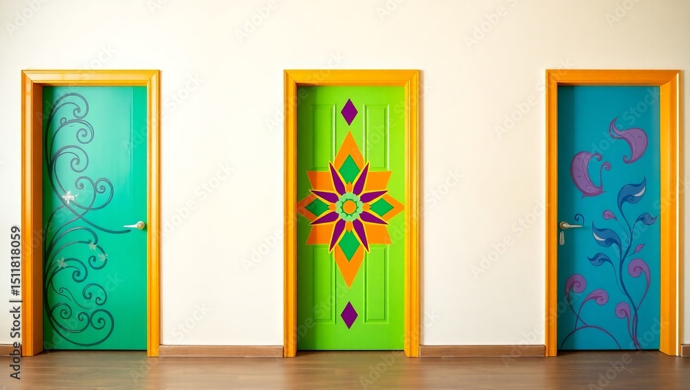 Aufkleber vibrant and joyful circles overlap against a white backdrop creating a colorful abstract design.