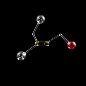 2-ethylhexanol (2-EH) molecule.