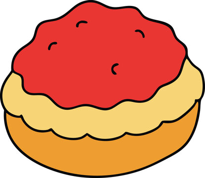 red topped pastry cartoon style clip art preview