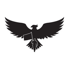 silhouette of garuda bird and soldiers, the form of national symbol