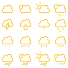 Obraz premium yellow weather icons set