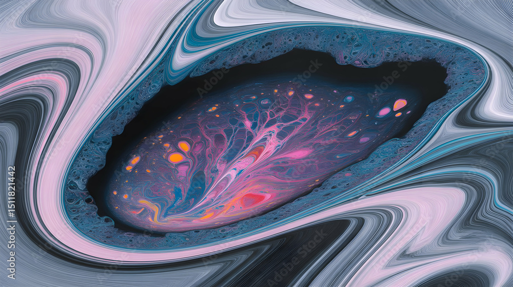 Aufkleber abstract liquid galaxy a portal into the unknown worlds of color and texture