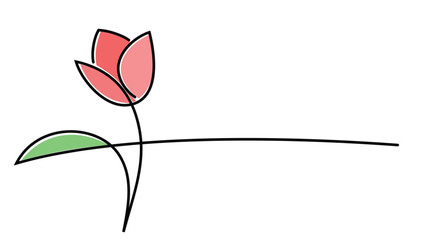 The symbol of a stylized red flower.
