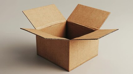 Unveiling Potential: An Empty Cardboard Box Beckoning with Open Flaps - Powered by Adobe