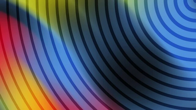 Abstract Concentric Circles Background Animation With Flowing Colors