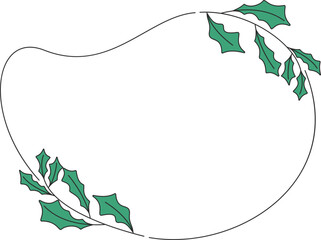 Illustration of a floral doodle frame, Spring and Summer graphic.