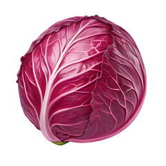 Obraz premium Vibrant Red Cabbage: A close-up shot showcases the deep hues and intricate textures of a fresh, whole red cabbage, a symbol of natural goodness and culinary delight.