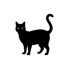 American Shorthair Cat Silhouette  Isolated on Transparent Background