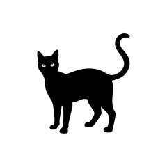 Russian Blue Cat Silhouette  Isolated on Transparent Background