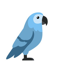 Cute blue parrot vector illustration. Perfect for wildlife, tropical bird, exotic animal, pet shop, zoo, or educational content