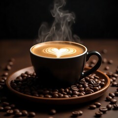 A Perfect Cup of Steaming Latte Art.