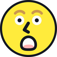 깜짝 놀란 표정의 얼굴 이모지