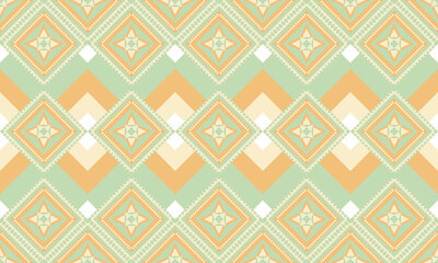 Soft Pastel Tribal Textile Design, Seamless Vector Pattern