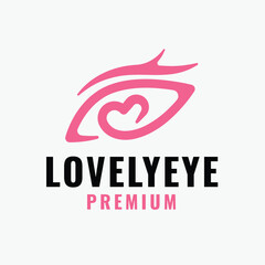 Beauty Heart Eye for Cosmetic Brand Logo Concept