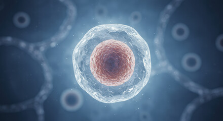 Human Egg Cell Detailed Microscopic View for Cryopreservation Illustration