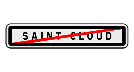 Panneau de sortie Saint-Cloud, Hauts-de-Seine, Île-de-France