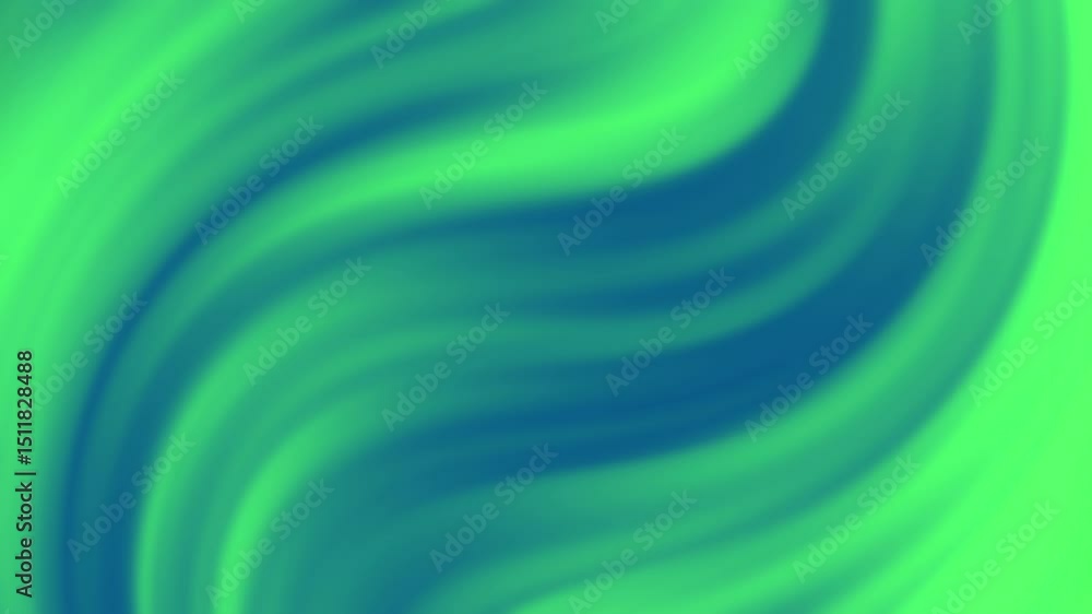 Poster a smooth, abstract wavy pattern in green and blue tones with a soft blurred gradient effect, abstrac