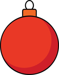 Obraz premium Red Christmas Ornament Festive Holiday Decoration, Winter Season Symbol