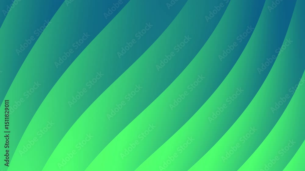 Poster abstract green and blue gradient background with diagonal curved stripes creating a smooth, modern l