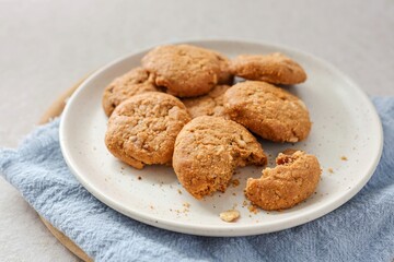 oatmeal raisin cookies on ceramic plate