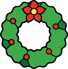 christmas wreath vector illustration