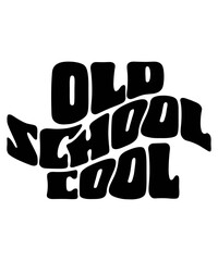 Old School Cool Groovy SVG, Bundle, hippie svg, Vintage svg & Retro Aesthetic svg, trendy svg, retro svg, svg files wavy text