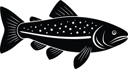 brook trout illustration on white background  