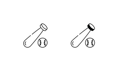 Baseball Bat  icons set vector stock illustration