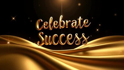 Celebrate success achievement golden background video for motivation and awards
