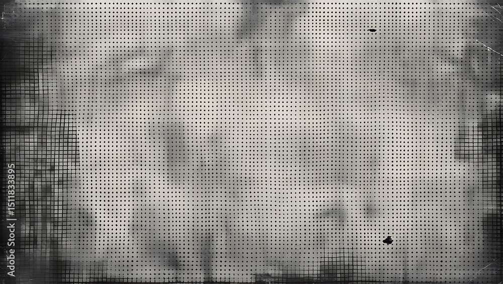 Poster abstract grayscale texture with overlaid grid and dot pattern grunge background