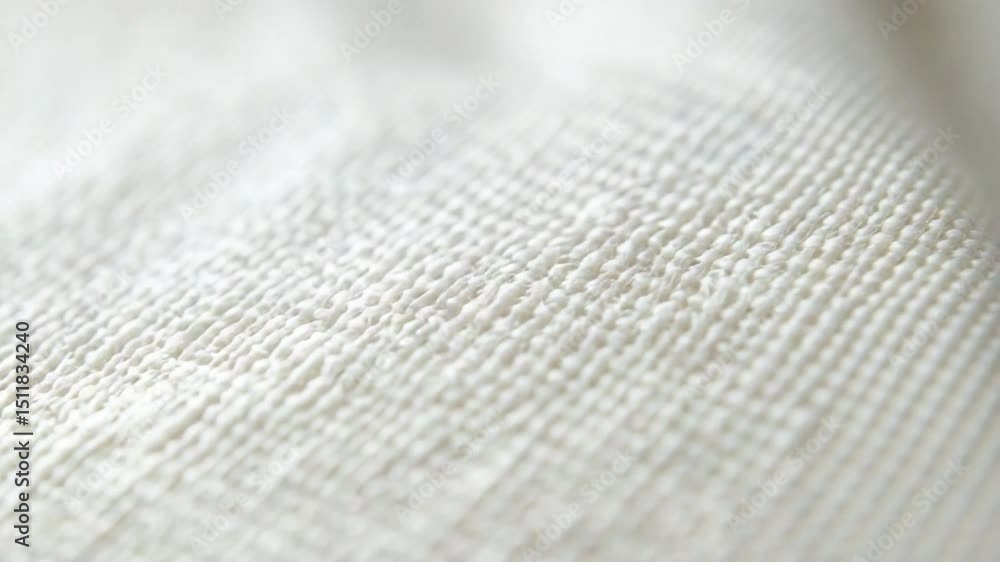 Poster soft woven fabric: a close-up of a delicately woven textile showcases a fine texture and subtle patt