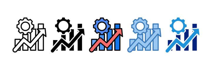 Increasing Bar Graph Icon Element For Design