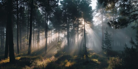 Fototapeta premium Forest Illumination at Sunrise