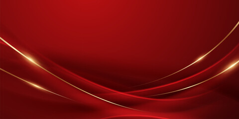 Abstract background design modern red and gold geometric elements vector illustration