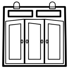 Simple Advent Calendar Doors – Vector on White Background