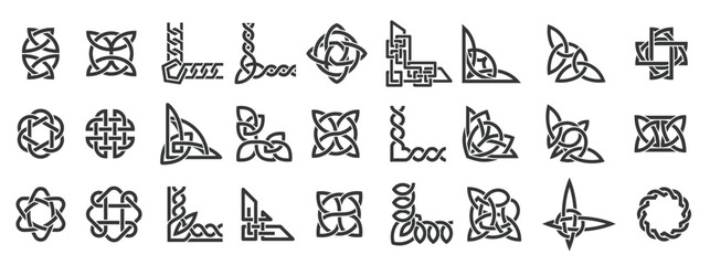 celtic ornamental corners irish border frame knotted ornate traditional celtic decoration knot corne