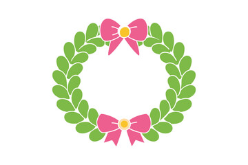 Elegant Floral Wreath with White Background
