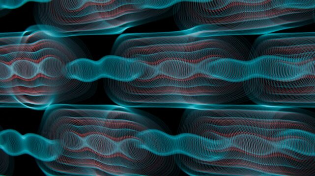a pattern of blue and red waves