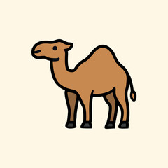 Flat Camel Illustration for Eid Adha – Minimal Islamic Sacrifice Festival Art
